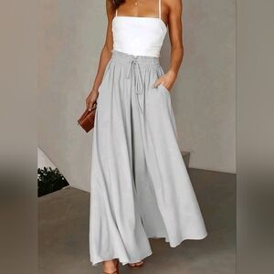 Women's Gray Wide-Leg Pants